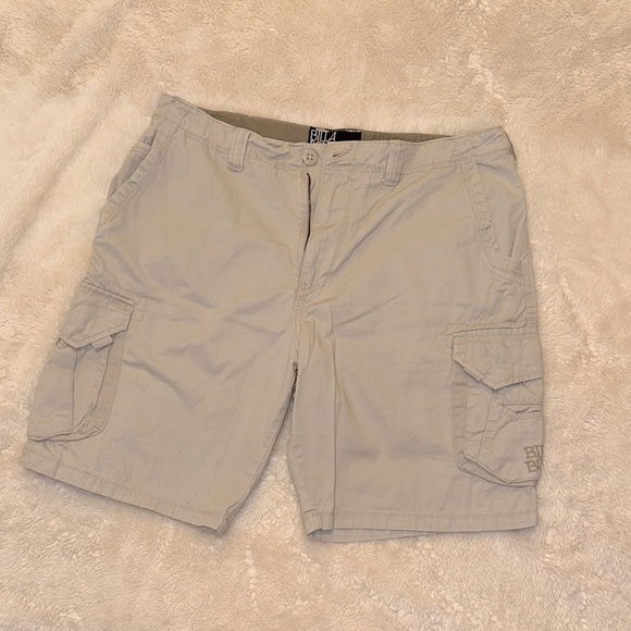 Billabong Light Grey Cargo Cotton Shorts Size 36 GUC - Picture 1 of 5